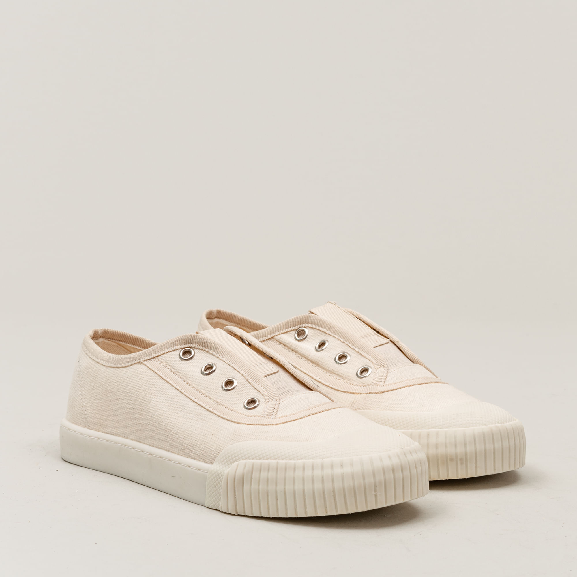 Tênis lona sem cadarço - OFF WHITE Bege